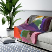 Bunte Abstrakte Sherpa Fleece-Decke Lebendige Moderne Überwurf Leichte Gemütliche Große Decke Geschenk Für Freunde Haus Oder Schlafzimmer Dekor von MicheleReneeAtelier