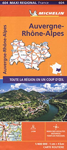 AUVERGNE-RHONE-ALPES, France - Michelin Maxi Regional Map 604: Map (France Maxi Regional) von MICHELIN