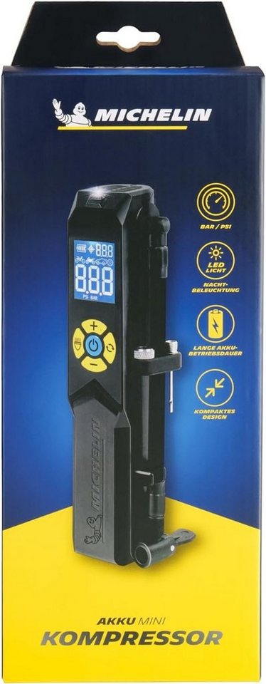 Michelin Akku-Handkompressor Mini Fahrrad 10 Bar Luftpumpe TRAGBAR Auto E-Bike Motorrad USB-C von Michelin