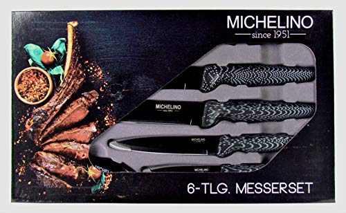 Michelino - 6-teiliges Messerset/Chefkochmesser/Kochmesser-Set (Carbon) von Michelino/Hoffmanns