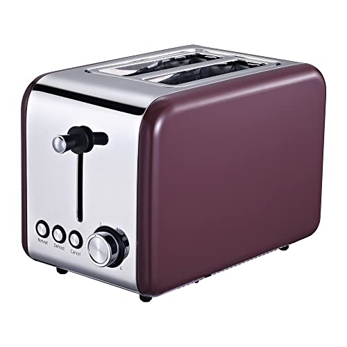 MICHELINO 2-Scheiben Toaster Toastautomat mit Brötchenaufsatz (bordaux) von Michelino