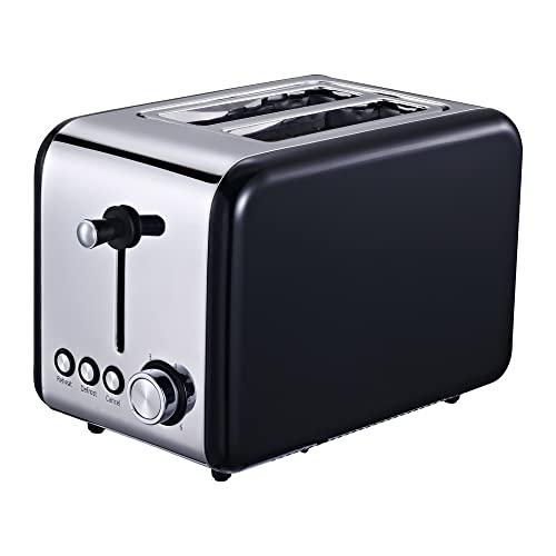 MICHELINO 2-Scheiben Toaster Toastautomat mit Brötchenaufsatz (schwarz) von Michelino