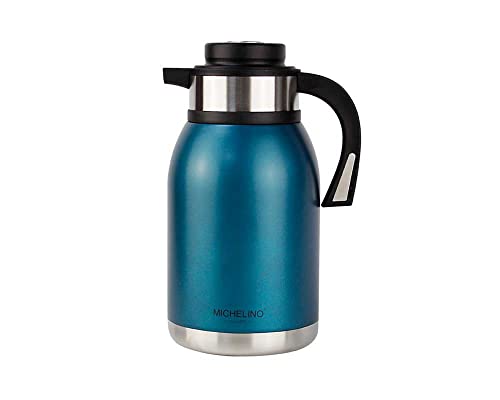 Michelino 2 Liter Isolierkanne Thermokanne Thermoskanne Nora Kaffeekanne Teekanne Isolierflasche (Petrol) von Michelino