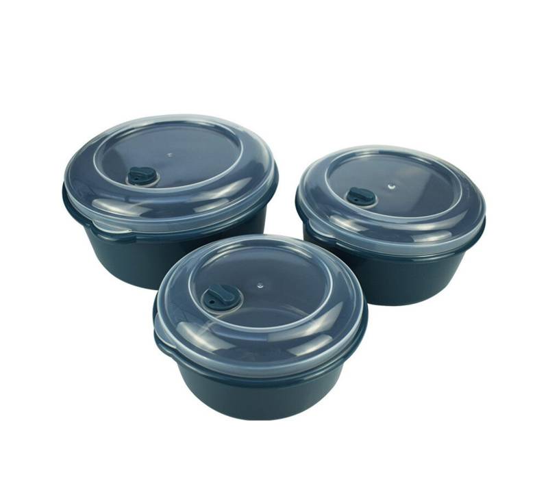 Michelino Aufbewahrungsdose 3-tlg. Mikrowellendosen-Set Blau - Gefrier- & Spülmaschinengeeignet (3 St), Vielseitig einsetzbar, Platzsparend stapelbar, Temperaturbeständig von Michelino