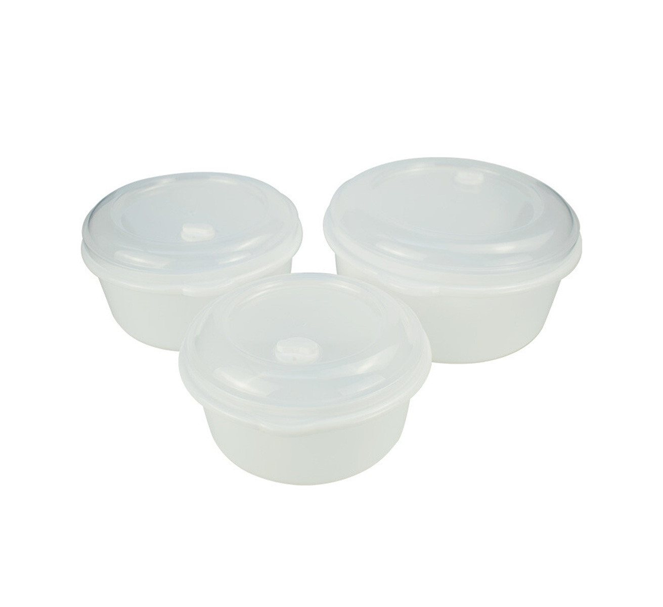Michelino Aufbewahrungsdose 3-tlg. Mikrowellendosen-Set Weiß – Gefrier- & Spülmaschinengeeignet, (3 St), Vielseitig einsetzbar, Platzsparend stapelbar, Temperaturbeständig von Michelino