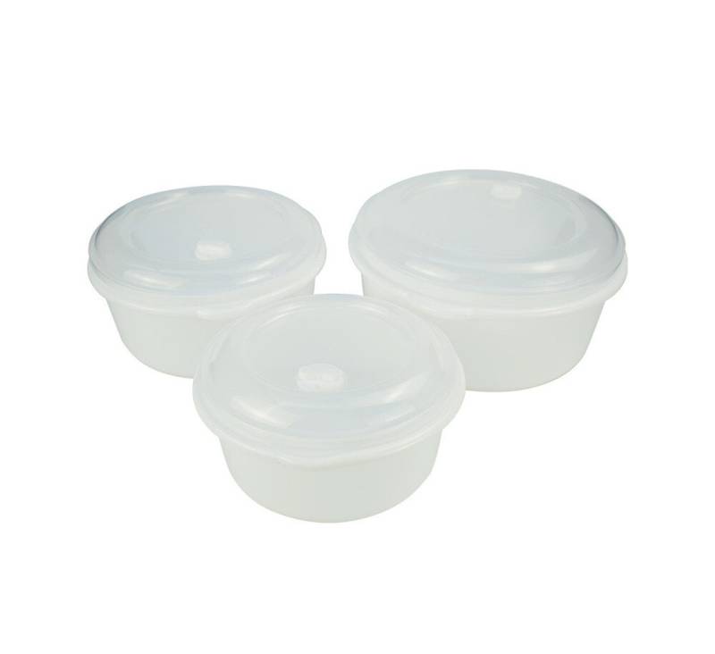 Michelino Aufbewahrungsdose 3-tlg. Mikrowellendosen-Set Weiß – Gefrier- & Spülmaschinengeeignet, (3 St), Vielseitig einsetzbar, Platzsparend stapelbar, Temperaturbeständig von Michelino