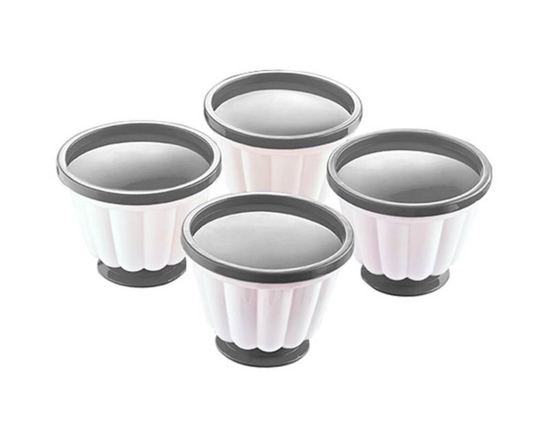Michelino Backform 4-tlg. Puddingform-Set aus Kunststoff Gugelhupfform Grau-Weiß, (4-tlg) von Michelino