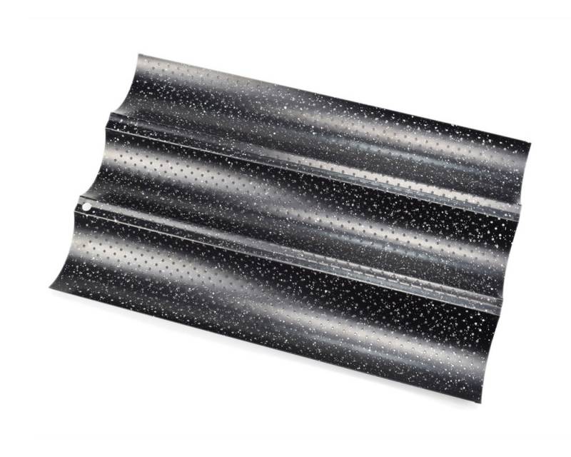 Michelino Baguetteblech Backblech für 3 Baguettes in Schwarz-Grau - 3 Fächer, (1-St) von Michelino