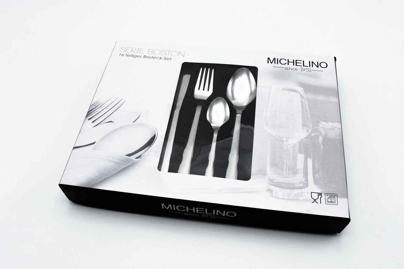 Michelino Besteck-Set 16 teilig Besteckset Edelstahl 4x Messer, Gabel, Löffel, Teelöffel (16-tlg) von Michelino