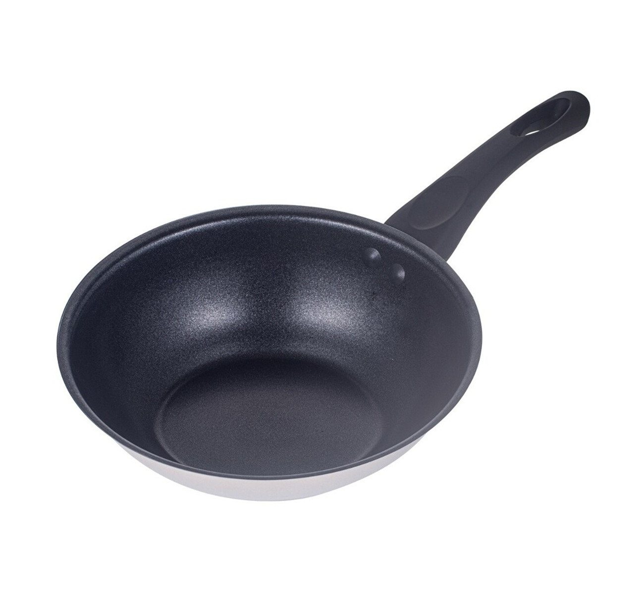 Michelino Bratpfanne Tobias Wokpfanne aus hochwertigem Edelstahl - 28 cm, Edelstahl/Aluminium (1-tlg), ergonomischer Softgriff, Induktionsgeeignet, ø28 cm von Michelino