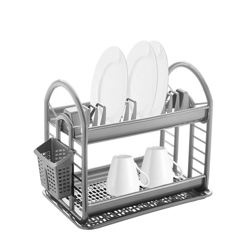 Michelino Geschirrständer Abtropfgestell in Grau 46 x 37 x 9 cm - platzsparend & praktisch von Michelino
