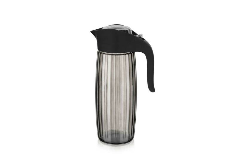 Michelino Karaffe aus Riffelglas in Anthrazit – 1,6L mit edlem Design, (1-tlg) von Michelino