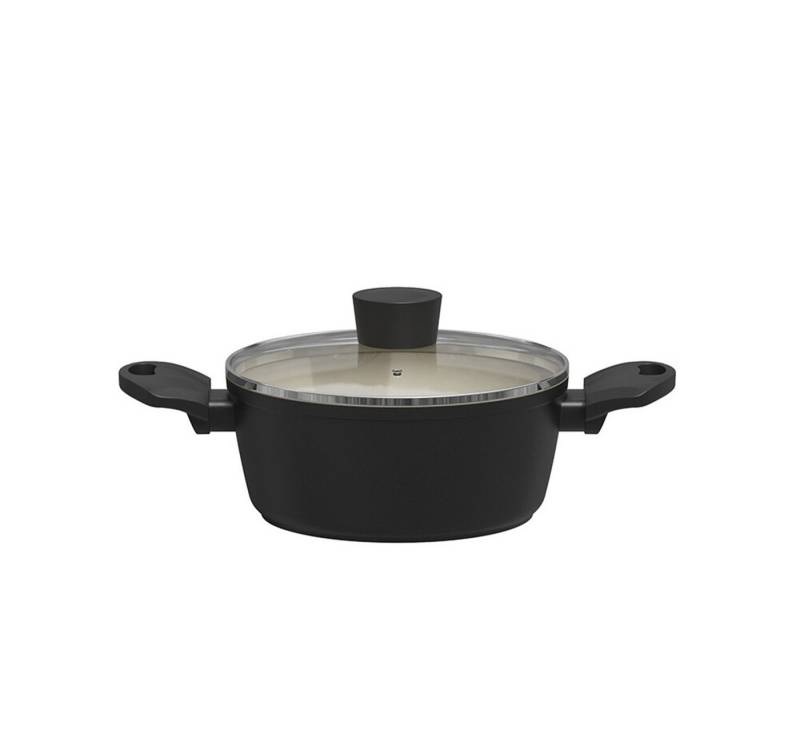 Michelino Kochtopf Nora New Line Fleischtopf mit Glasdeckel & Softgriff - 20 cm, Aluminium (1-tlg), Induktionsgeeignet, mit Glasdeckel, ø20 cm von Michelino