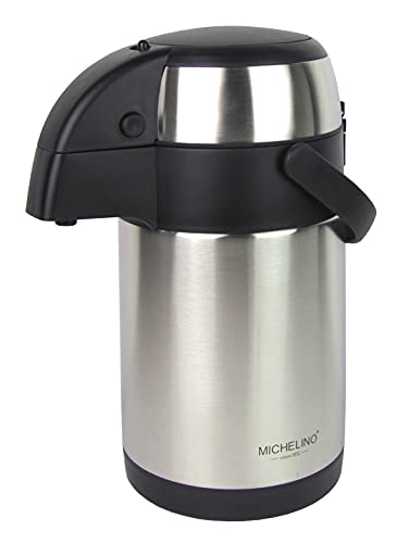 Michelino Pump-Isolierkanne/Kaffeekanne/Thermoskanne/Doppelwandig aus Edelstahl – 5,0 Liter von Michelino
