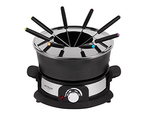 Michelino Raclettegrill Fondue für 8 Personen 2 Liter 1300W Grillplatte Elektrisch von Michelino