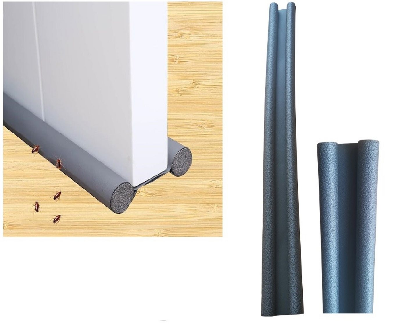 Michelino Zugluftstopper Zugluftstopper mit Doppeldichtung in Schwarz 96x3 cm, 1-tlg. von Michelino