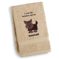 Personalisiertes Yorkshire Terrier Hundetuch Besticktes Haustier Badetuch von MichelleBsEmbroidery