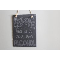 Schiefer-Stein Zeichen, Alkohol, Kaffee, Lustigen Spruch, Humorvoll Schiefer Wand Hängen, Stein, Lustige Wohnkultur, Kaffee Witze, Alkohol Witze von MichelleIsSane