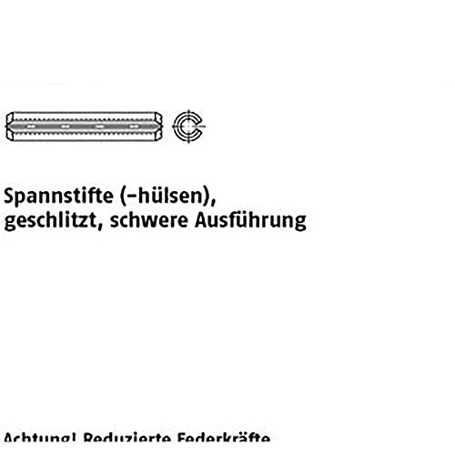 Spannstifte ISO 8752 1.4310 3,5 x 22 rostfrei VE=S 100 Stück von michl