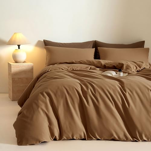Michorinee Bettwäsche 135x200 Baumwolle Braun Kuschelig Weich Bettbezug Set 2 Teilig Uni Einfarbig Modern Baumwollbettwäsche ÖKO-TEX Bettwäsche-Sets mit 1 Kissenbezüge 80x80 cm und Reißverschluss Michorinee Bettwäsche 135x200 Baumwolle Braun Kuschelig Weich Bettbezug Set 2 Teilig Uni Einfarbig Modern Baumwollbettwäsche ÖKO-TEX Bettwäsche-Sets mit 1 Kissenbezüge 80x80 cm und Reißverschluss von Michorinee