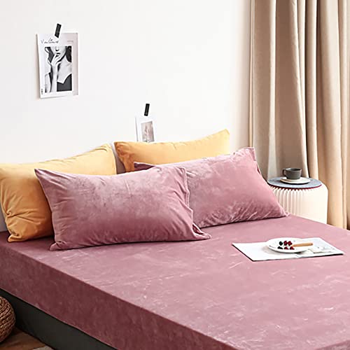 Michorinee Warme Fleece 2er Set Kissenbezug 40x80 cm Cashmere Touch Kuschelig Flauschig Plüsch Samt Kissenhülle Doppelpack Kopfkissenbezug mit Reißverschluss Rosa von Michorinee