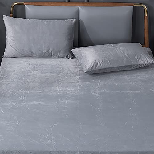 Michorinee Warme Fleece 2er Set Kissenbezug 80x80 cm Cashmere Touch Kuschelig Flauschig Plüsch Samt Kissenhülle Doppelpack Kopfkissenbezug mit Reißverschluss Silber-Grau von Michorinee