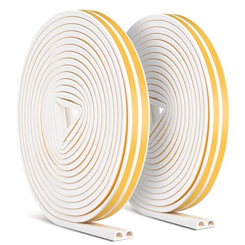 20m Dichtungsband für Türen, Türdichtung Fenster Anti-Kollision/Schalldichter/Wasserdichter/Staubdicht Dichtungsband Selbstklebende - 9mm*6mm Gummi Dichtungsband - Weiß von Miciler