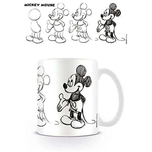 Mickey Mouse Tasse in Geschenkbox (Sketch Process Design) 315ml Tasse - Offizielles Lizenzprodukt von Mickey Mouse