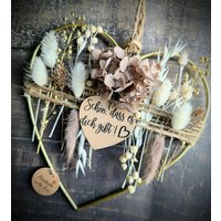 Muttertagsherz | Metallherz Trockenblumen Blush-Weiß von MickisHomeDeco