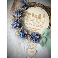 Personalisiertes Dankeschön Geschenk | Trockenblumenkranz Mit Gravur Abschiedsgeschenk Für Erzieherin Namen & Spruch von MickisHomeDeco