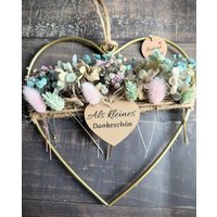 Trockenblumenherz | Geschenkartikel Metallherz Rainbow von MickisHomeDeco