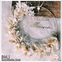 Trockenblumenkranz | Boho Türkranz Beige-Weiß-Creme von MickisHomeDeco