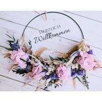 Trockenblumentürkranz| Trockenblumenkranz | Türkranz Lila-Blush von MickisHomeDeco