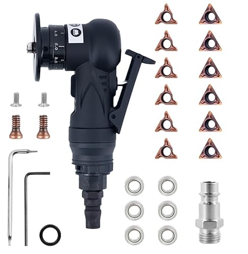 Mini Pneumatische Anfasmaschine - Tragbare 45 Grad Luftfasenwerkzeug Pneumatisches Anfaswerkzeug mit 1/4 Zoll Lufteinlass, Burr Trimming Pneumatische Fasenmaschine für Metalltrimmen Fase Entgraten von Micmetago