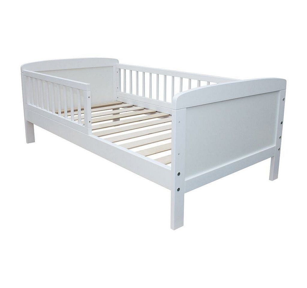 Micoland Kinderbett Kinderbett Juniorbett 140x70 cm umbaubar weiß von Micoland