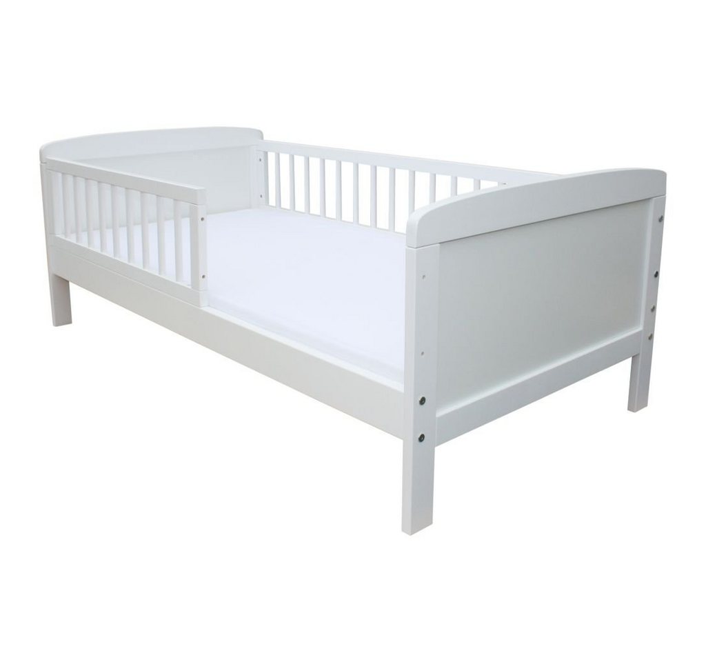 Micoland Kinderbett Kinderbett Juniorbett 160x70 cm mit Matratze umbaubar weiß von Micoland