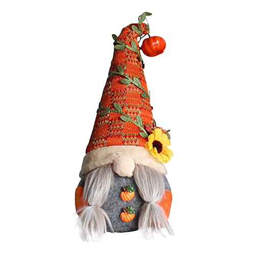 Herbst Dekoration Wichtel Thanksgiving Zwerge GNOME Dekorationen Herbst Ahornblätter Plüsch Elf Erntedankfest Geschenke Ernte Urlaub Party Dekorationen Bauernhaus Tablett Ornamente (1 Stück-A#02) von Micozy