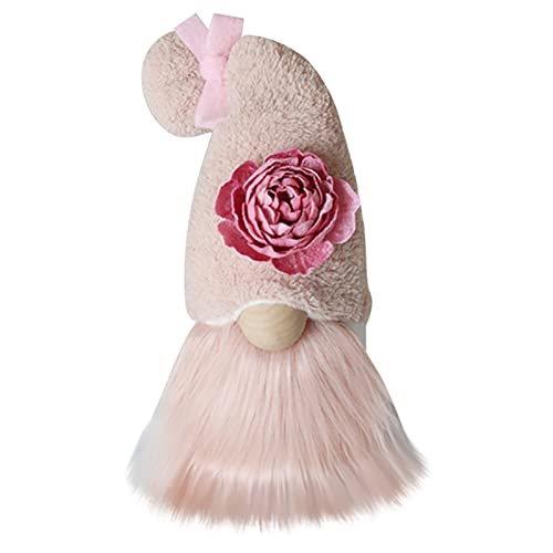 Micozy 1PC Valentine's Day GNOME PlushGifts for Women, Pink GNOME with Peony Flowers Handmade Stuffed Spring Summer Faceless Doll GNOME Plush Decor for Home Gestuftes Tablett Party Dekor(#14) von Micozy