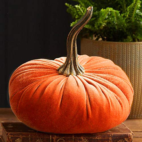 Micozy Halloween Kürbisse Samt Kürbis Herbst Thanksgiving Kürbis Dekorationen Künstliche Kürbisse Herbst Dekorationen Ernte Dekorationen Thanksgiving Weihnachten Halloween Home Kürbis Deko Orange von Micozy