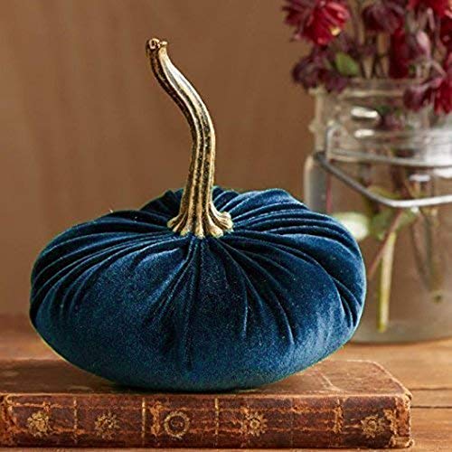 Micozy Halloween Kürbisse Samt Kürbis Herbst Thanksgiving Kürbis Dekorationen Künstliche Kürbisse Herbst Dekorationen Ernte Dekorationen Thanksgiving Weihnachten Halloween Home Kürbis Deko Blau von Micozy