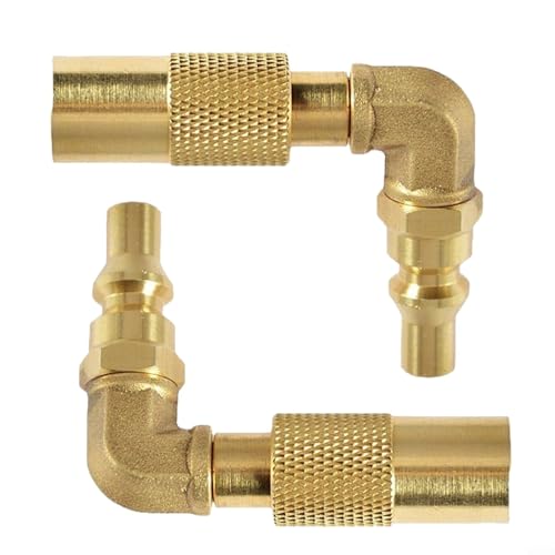 1/4' RV Quick Connect 90 degree Adapter for Propane Tabletop Camping Grills(2 Stück) von Micpointik