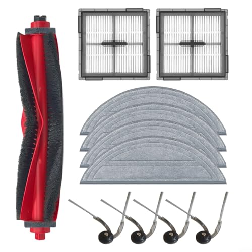 11 Stück Zubehörset für Roborock für Q10 S5 Staubsauger, Ersatzteile 1 Hauptbürste 4 Filter 4 Aktivkohlefilter 4 Seitenbürste von Micpointik