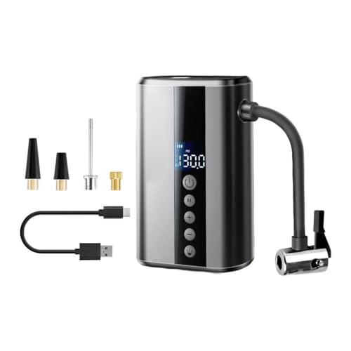 130 PSI Tragbare Elektrische Reifenpumpe, 2000mAh Fahrradpumpe, LCD Display, Automatischer Stopp LED Licht, Typ-C Laden für Fahrrad Auto Motorrad Reifen von Micpointik
