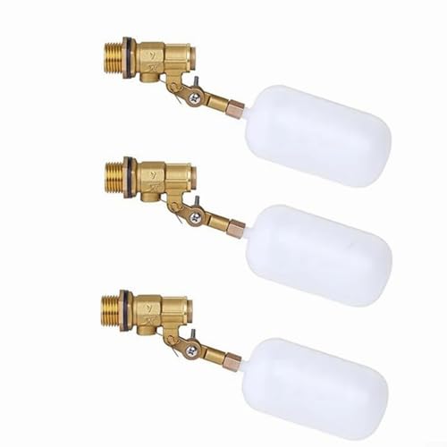 3 Stück 1/2" Schwimmerventil, Kunststoff Einstellbares automatisches Wasserstandsregelventil, Automatische Füllen Feed Luftbefeuchter Wassertank, Wasser Kugelhahn, Teich Float Ersatzventil von Micpointik