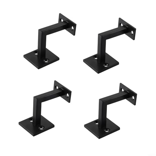 4 Stück Handlaufhalterungen, Schwarze Treppenhandlaufhalterung, Geländerhalterung, Wandhalterung, Handlauf, Balustrade, WandmontageHandlaufhalterfürTreppengeländer Handlauf von Micpointik