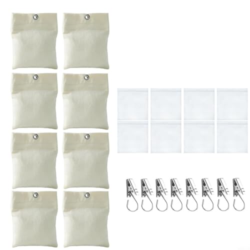 8 Stück Outdoor Vorhang Leinwand Gewichte, 425.2 g Sandsack mit Metallklemmen Selbstklebender Verschluss Tragbare Gewichtstasche für Garten Pavillon Terrasse Vorhänge von Micpointik