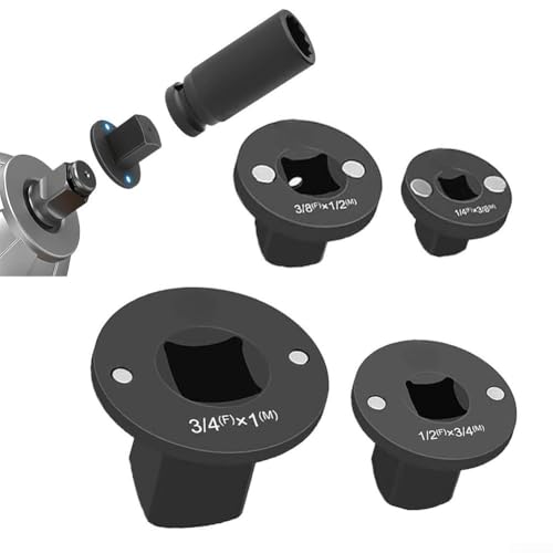 Impact-Socket Adapter, 4-teiliger Ratschen-Adaptersatz, 3/4" auf 1", 1/2" auf 3/4", 1/2" | 1/4'' auf 3/8", Ratschen-Adaptersatz, Autoreparatur- und Heimwerkerwerkzeuge Impact-Socket Adapter, 4-teiliger Ratschen-Adaptersatz, 3/4" auf 1", 1/2" auf 3/4", 1/2" | 1/4'' auf 3/8", Ratschen-Adaptersatz, Autoreparatur- und Heimwerkerwerkzeuge von Micpointik
