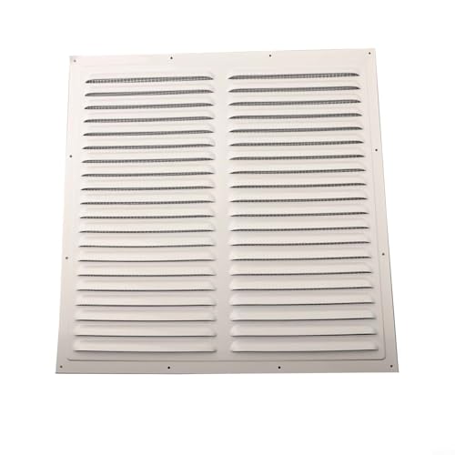 Quadratische Metall-Lüftungsabdeckung aus Aluminium mit integriertem Nylonmesh, wetterfestem Soffit-Lüftungsgitter zur Wand- oder Deckenmontage für Innen- und Außenbereich(400X400mm) von Micpointik
