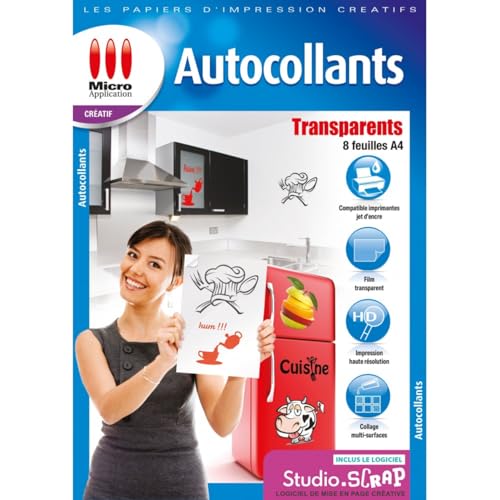 PAPIER TRANSPARENT AUTOCOLLANT BRILLANT (8) 2880 DPI von Micro Application