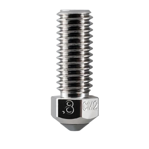 Microswiss CM2 Düse für Qidi Tech Q1 Pro, X-Max 3, X-Plus 3 – Kupferkörper, M2 gehärtete Hochgeschwindigkeitsstahlspitze, langlebig, verschleißfest, hergestellt in den USA (0,8 mm) von Micro-Swiss